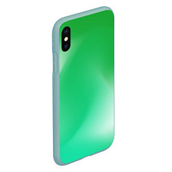 Чехол iPhone XS Max матовый Градиент зеленый, цвет: 3D-мятный — фото 2