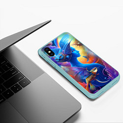 Чехол iPhone XS Max матовый Синяя Фея, цвет: 3D-мятный — фото 2