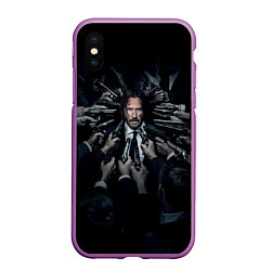 Чехол iPhone XS Max матовый Джон Уик против всех, цвет: 3D-фиолетовый