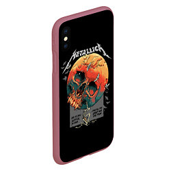 Чехол iPhone XS Max матовый Metallica - Металлика, цвет: 3D-малиновый — фото 2