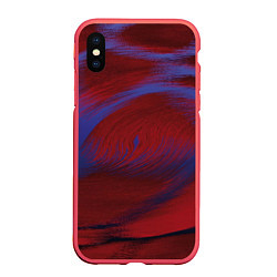 Чехол iPhone XS Max матовый Красная буря, цвет: 3D-красный