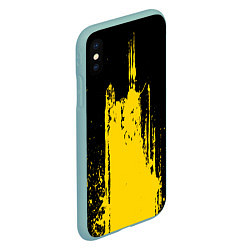 Чехол iPhone XS Max матовый Фонтан бурлящей желтой краски, цвет: 3D-мятный — фото 2