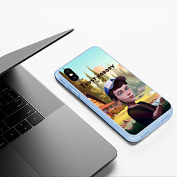 Чехол iPhone XS Max матовый Диппер Trust nobody, цвет: 3D-голубой — фото 2