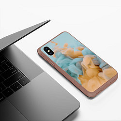 Чехол iPhone XS Max матовый Двухцветный дым, цвет: 3D-коричневый — фото 2