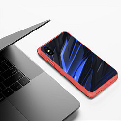 Чехол iPhone XS Max матовый Абстракия плит, цвет: 3D-красный — фото 2