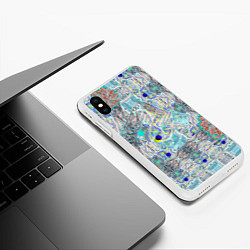 Чехол iPhone XS Max матовый Абстракция Фиона, цвет: 3D-белый — фото 2
