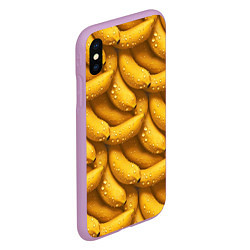 Чехол iPhone XS Max матовый Сочная текстура из бананов, цвет: 3D-сиреневый — фото 2