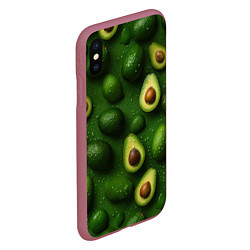 Чехол iPhone XS Max матовый Сочная текстура из авокадо, цвет: 3D-малиновый — фото 2