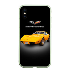 Чехол iPhone XS Max матовый Американский спорткар Chevrolet Corvette Stingray