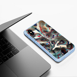 Чехол iPhone XS Max матовый Сгусток красок, цвет: 3D-голубой — фото 2