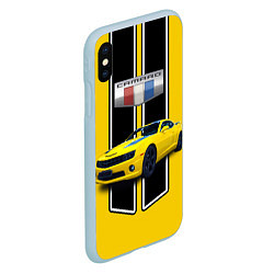 Чехол iPhone XS Max матовый Мощный маслкар Chevrolet Camaro 2010 года, цвет: 3D-голубой — фото 2