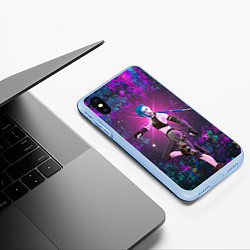 Чехол iPhone XS Max матовый Jinx из Аркейн, цвет: 3D-голубой — фото 2