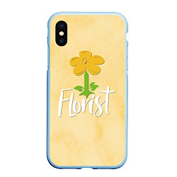 Чехол iPhone XS Max матовый Florist with a flower, цвет: 3D-голубой