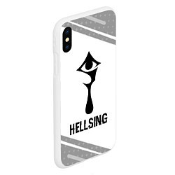 Чехол iPhone XS Max матовый Hellsing glitch на светлом фоне, цвет: 3D-белый — фото 2