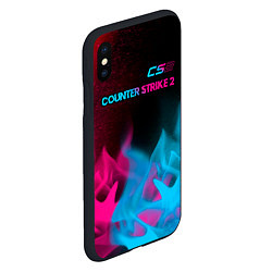 Чехол iPhone XS Max матовый Counter Strike 2 - neon gradient: символ сверху, цвет: 3D-черный — фото 2