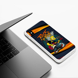 Чехол iPhone XS Max матовый Simpsons RocknRoll, цвет: 3D-белый — фото 2