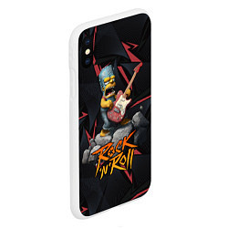 Чехол iPhone XS Max матовый Rocknroll simpsons, цвет: 3D-белый — фото 2