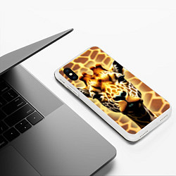 Чехол iPhone XS Max матовый Жирафа, цвет: 3D-белый — фото 2