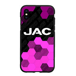 Чехол iPhone XS Max матовый JAC pro racing: символ сверху, цвет: 3D-черный