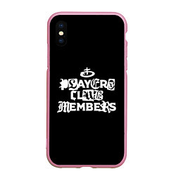 Чехол iPhone XS Max матовый Obladaet - players club members надпись, цвет: 3D-розовый