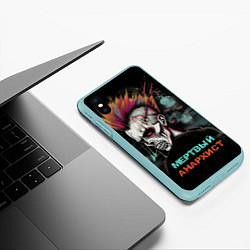 Чехол iPhone XS Max матовый Мертвый анархист, цвет: 3D-мятный — фото 2