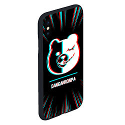 Чехол iPhone XS Max матовый Символ Danganronpa в стиле glitch на темном фоне, цвет: 3D-черный — фото 2