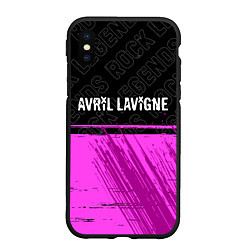 Чехол iPhone XS Max матовый Avril Lavigne rock legends: символ сверху, цвет: 3D-черный