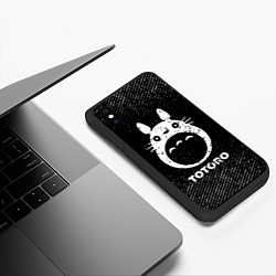 Чехол iPhone XS Max матовый Totoro с потертостями на темном фоне, цвет: 3D-черный — фото 2