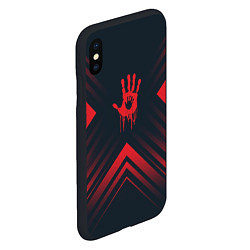 Чехол iPhone XS Max матовый Красный символ Death Stranding на темном фоне со с, цвет: 3D-черный — фото 2