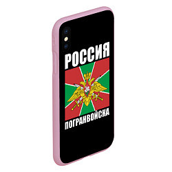 Чехол iPhone XS Max матовый Погранвойска России, цвет: 3D-розовый — фото 2