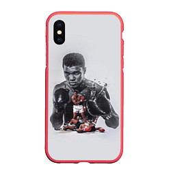 Чехол iPhone XS Max матовый The greatest - Muhammad Ali, цвет: 3D-красный