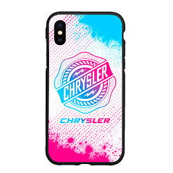 Чехол iPhone XS Max матовый Chrysler neon gradient style, цвет: 3D-черный