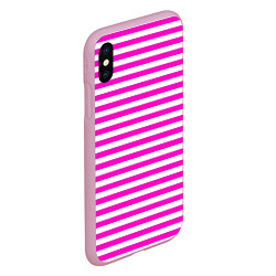 Чехол iPhone XS Max матовый Ярко-розовые полосы, цвет: 3D-розовый — фото 2