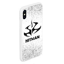 Чехол iPhone XS Max матовый Hitman с потертостями на светлом фоне, цвет: 3D-белый — фото 2