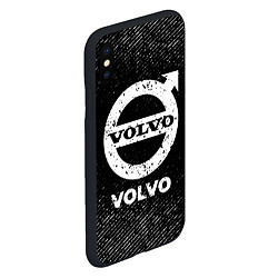 Чехол iPhone XS Max матовый Volvo с потертостями на темном фоне, цвет: 3D-черный — фото 2