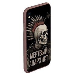 Чехол iPhone XS Max матовый Мертвый анархист панк, цвет: 3D-коричневый — фото 2