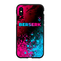 Чехол iPhone XS Max матовый Berserk - neon gradient: символ сверху, цвет: 3D-черный