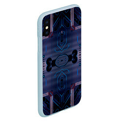 Чехол iPhone XS Max матовый Электросхема, цвет: 3D-голубой — фото 2