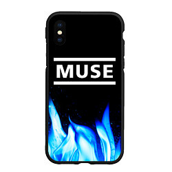 Чехол iPhone XS Max матовый Muse blue fire, цвет: 3D-черный