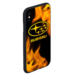 Чехол iPhone XS Max матовый Subaru - gold gradient, цвет: 3D-черный — фото 2