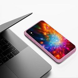 Чехол iPhone XS Max матовый Космическая многомерность, цвет: 3D-розовый — фото 2