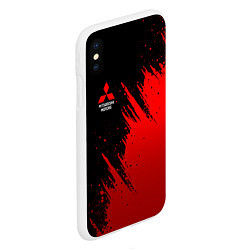 Чехол iPhone XS Max матовый Mitsubishi red - red sport, цвет: 3D-белый — фото 2