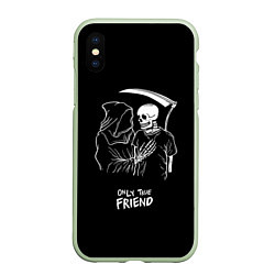 Чехол iPhone XS Max матовый Only true friend, цвет: 3D-салатовый