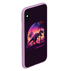 Чехол iPhone XS Max матовый Retrowave Trex, цвет: 3D-сиреневый — фото 2