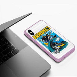 Чехол iPhone XS Max матовый Ramones rock away beach, цвет: 3D-сиреневый — фото 2