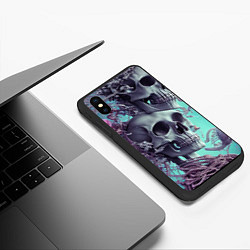 Чехол iPhone XS Max матовый Кости и медузы, цвет: 3D-черный — фото 2