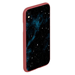 Чехол iPhone XS Max матовый Мрачная галактика, цвет: 3D-красный — фото 2