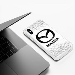 Чехол iPhone XS Max матовый Mazda с потертостями на светлом фоне, цвет: 3D-белый — фото 2