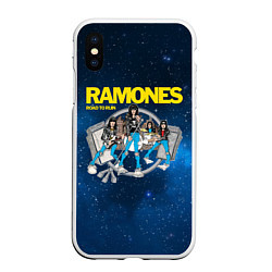 Чехол iPhone XS Max матовый Ramones Road to ruin, цвет: 3D-белый