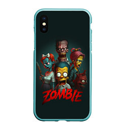 Чехол iPhone XS Max матовый Zombie simpsons, цвет: 3D-мятный